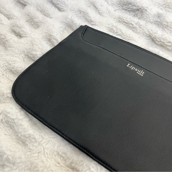 NWT Lipault Paris black leather clutch - Picture 2 of 6